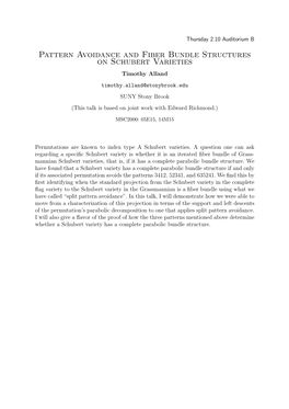 Pattern Avoidance and Fiber Bundle Structures on Schubert Varieties