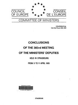 383 CONCLUSIONS of the 383Rd MEETING