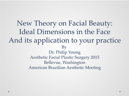 New Theory on Facial Beauty: Ideal Dimensions in the Face and Its Application to Your Practice by Dr