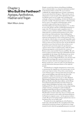 Chapter 3 Who Built the Pantheon? Agrippa, Apollodorus, Hadrian And