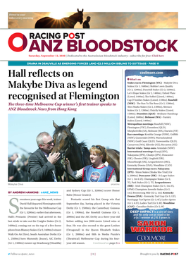 Hall Reflects on Makybe Diva As Legend Recognised at Flemington | 2 | Saturday, September 12, 2020