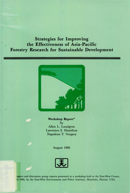 Strategies for Improving the Effectiveness of Asia-Pacific Forestry Research for Sustainable Development