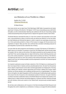 100 Histories of 100 Worlds in 1 Object