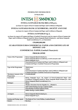 INTESA SANPAOLO BANK IRELAND P.L.C