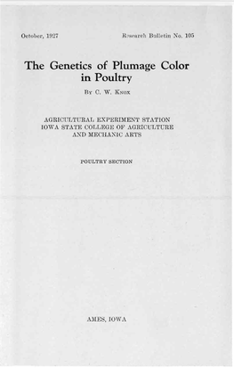 The Genetics of Plumage Color in Poultry