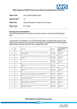 Use of the NHS England Seal