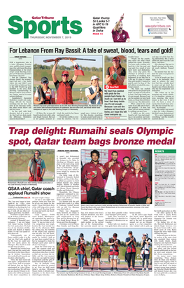 Rumaihi Seals Olympic Spot, Qatar Team Bags Bronze Medal