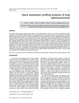 Gene Expression Profiling Analysis of Lung Adenocarcinoma