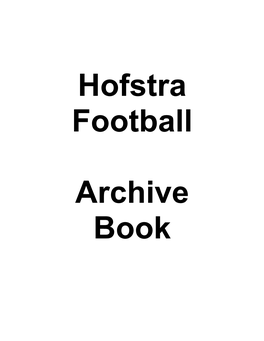 Hofstra Football Results (1937-2009)