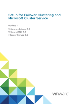 Setup for Failover Clustering and Microsoft Cluster Service