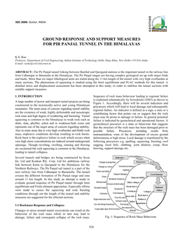 Ground Response and Support Measures for Pir Panjal Tunnel in the Himalayas