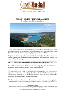 Verdon Double and Triple Challenge