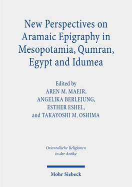 New Perspectives on Aramic Epigraphy in Mesopotamia