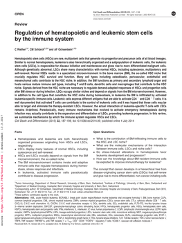 Regulation of Hematopoietic and Leukemic Stem Cells by the Immune System