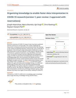 Organizing Knowledge to Enable Faster Data Interpretation in COVID