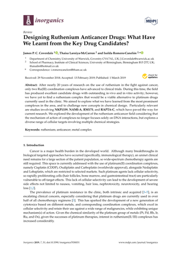 Designing Ruthenium Anticancer Drugs: What Have We Learnt from the Key Drug Candidates?