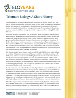 Telomere Biology: a Short History