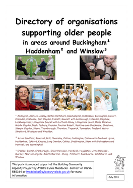 Directory of Organisations Supporting Older People in Areas Around Buckingham¹