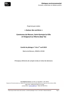 Autour Des Carrières » Communes De Marson, Saint-Germain-La-Ville Et