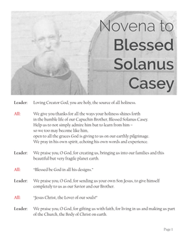 Novena to Blessed Solanus Casey