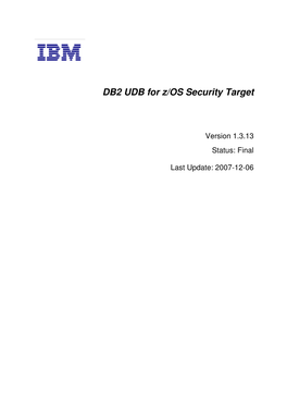 DB2 UDB for Z/OS Security Target