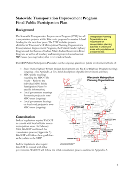 Statewide Transportation Improvement Program Final Public Participation Plan