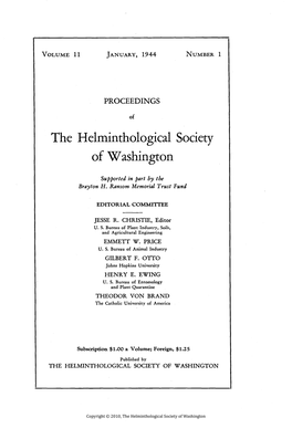 The Helminthological Society of Washington