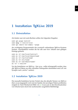 1 Installation Texlive 2019