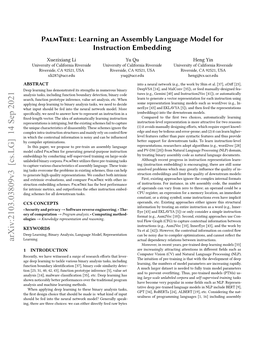 Palmtree: Learning an Assembly Language Model for Instruction Embedding