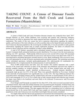 A Census of Dinosaur Fossils Recovered from the Hell Creek and Lance Formations (Maastrichtian)