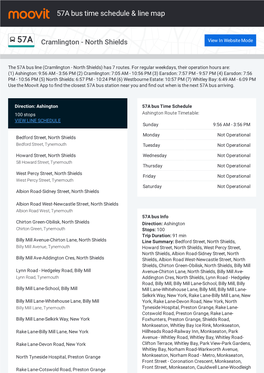 57A Bus Time Schedule & Line Route