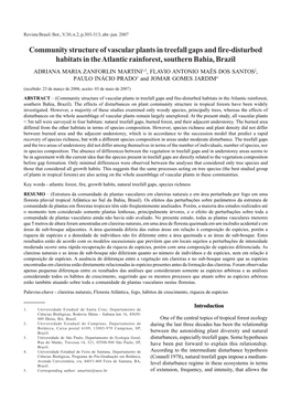 Community Structure of Vascular Plants in Treefall Gaps and Fire