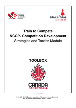 Train to Compete NCCP- Competition Development Strategies and Tactics Module