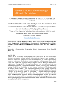 Flood Risk Pattern Recognition in Kinabatangan River, Sabah Pjaee, 17 (10) (2020)