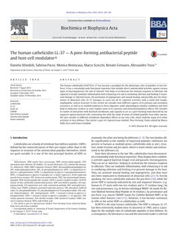 The Human Cathelicidin LL-37 — a Pore-Forming Antibacterial Peptide and Host-Cell Modulator☆