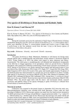 Two Species of Strobilomyces from Jammu and Kashmir, India