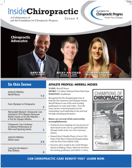 Insidechiropractic a Collaboration of Issue 4 Positive Press Campaign and the Foundation for Chiropractic Progress
