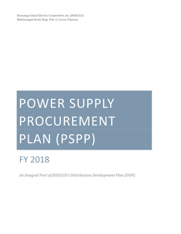 Pspp) Fy 2018