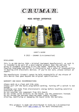 MIDI ROTARY INTERFACE (Fw 1.3)