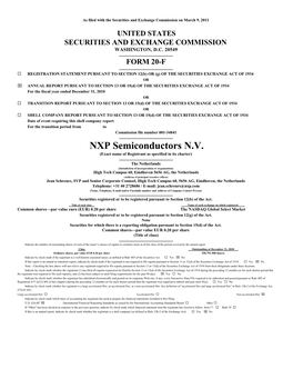 NXP Semiconductors N.V. (Exact Name of Registrant As Specified in Its Charter)