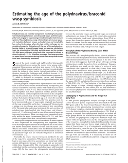 Estimating the Age of the Polydnavirus Braconid Wasp Symbiosis