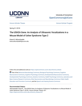 The USH2A Gene: an Analysis of Ultrasonic Vocalizations in a Mouse Model of Usher Syndrome Type 2