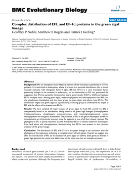 BMC Evolutionary Biology Biomed Central