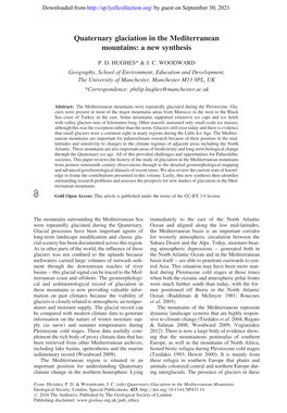 Quaternary Glaciation in the Mediterranean Mountains: a New Synthesis