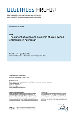 The Current Situation and Problems of State-Owned Enterprises in Azerbaijan