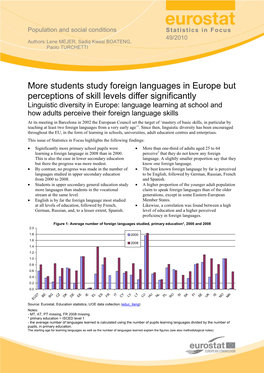 Students Study Foreign Languages in Europe but Perceptions of Skill