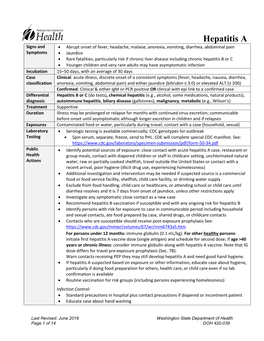 Hepatitis a Reporting Guideline