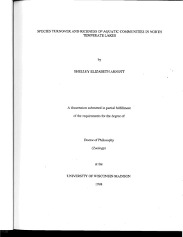 Species Turnover and Richness of Aquatic Communities in North Temperate Lakes