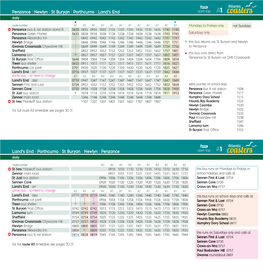 Penzance | Newlyn | St Buryan | Porthcurno | Land’S End Open Top A1 Daily