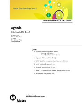 Agenda Metro Sustainability Council